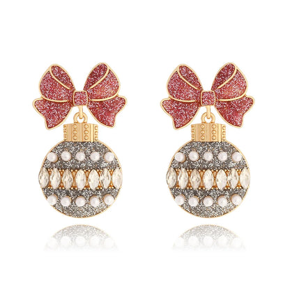 Christmas Jewelry Rhinestones Elk Earrings Christmas tree Drop Earrings for Woman Xmas Accessories Ear Studs Gifts