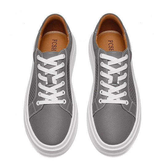 Genuine Leather Men's Summer Shoes Breathable Sneakers New Arrival Male Skateboard Footwear Versatile Trainers Tenis Masculino