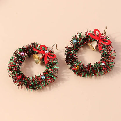 Merry Christmas Christmas Drop Earrings Xmas Tree Mix Styles New Year Earrings Decoration Alloy Wreath Circle Earrings Holiday
