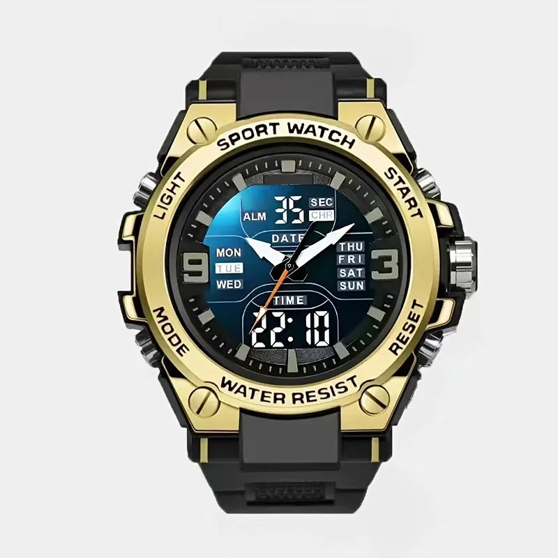 Men's Digital Sports Watch Alarm Chronograph Timer Date Alloy Case Outdoor Watch
