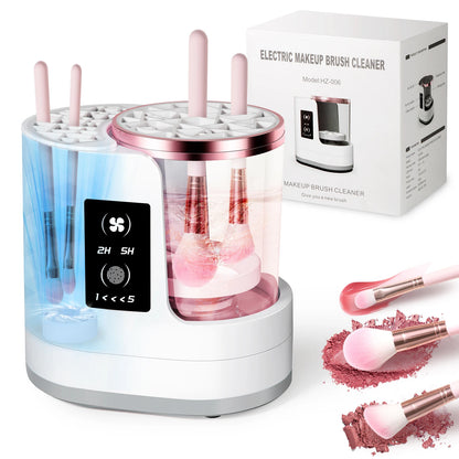 3 IN 1 Electric Makeup Brush Cleaner Machine With Makeup Brush Dryer-Holder-Portable Automatic USB Cosmetic Brushes Cleaner Tool