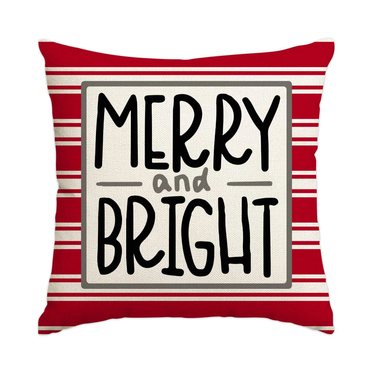 1pc/4pcs Christmas Pillow Cover, Black and Red Buffalo Plaid Celebration Christmas Tree Snowflake Decoration Sofa Cushion Cover