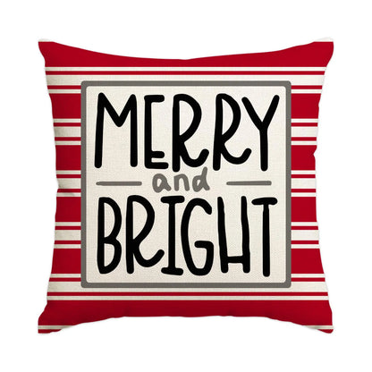 1pc/4pcs Christmas Pillow Cover, Black and Red Buffalo Plaid Celebration Christmas Tree Snowflake Decoration Sofa Cushion Cover