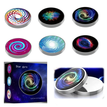 Stainles Steel Decompression Gyroscope Toy Stress resistant Metal Fingertip Rotating Galaxy Star Gyroscope Table Children's Gif
