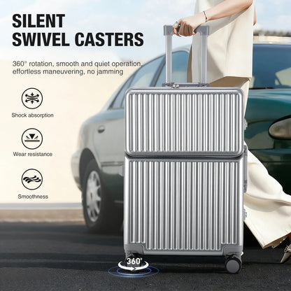 AIWEINY 2025 Aluminum Frame Suitcase PC Hard Shell Pressure-Resistant Travel Luggage, 360° Silent Swivel Wheels, with TSA Lock.