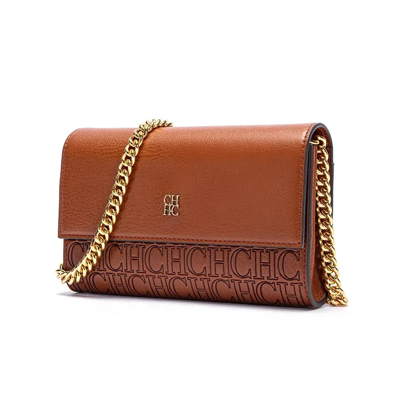 CH Exquisite Women’s Crossbody Bag – Light Luxury Color Block Chain Shoulder Bag with Letter Design