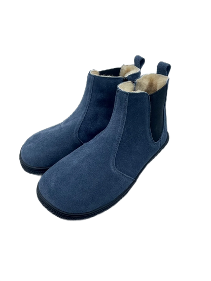 Tipsietoes Top Brand Barefoot Chelsea Genuine Leather Winter Boots With Warm Real Natural Fur Linning And Insole For Women