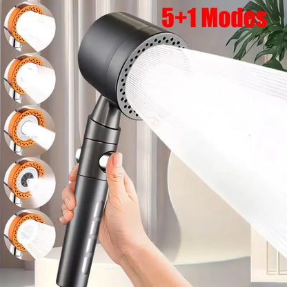 5-Mode Handheld Shower Head Water Saving Spa ABS Shower Faucet Nozzle Filter