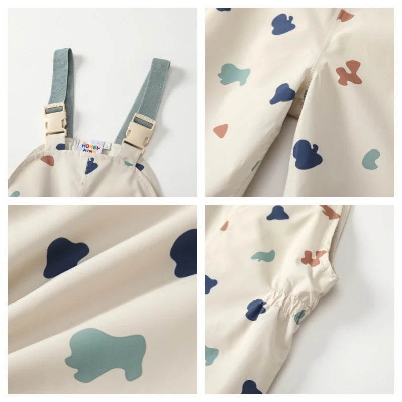 HONEYKING Children's Clothing Sets Raincoat Suit Baby Waterproof Overalls Pants Girls Jumpsuit For Kids Jacket And Trousers Set