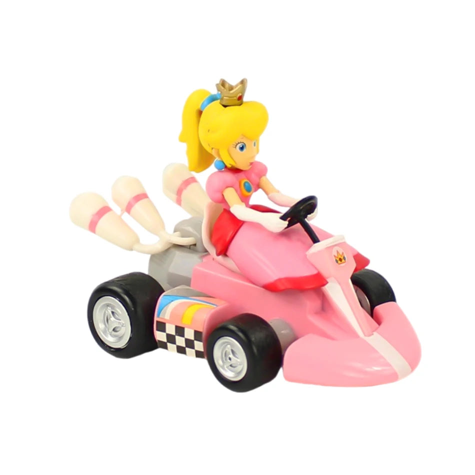 Super Mario Pull Back Car Green Yoshi Donkey Kong Bowser Luigi Toad Princess Peach Action Figure Toys Anime Game Doll Kid Gifts