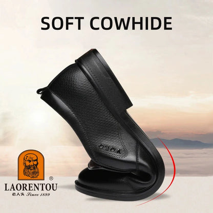 LAORENTOU genuine leather casual shoes, men's cowhide breathable soft sole, versatile business leather shoes