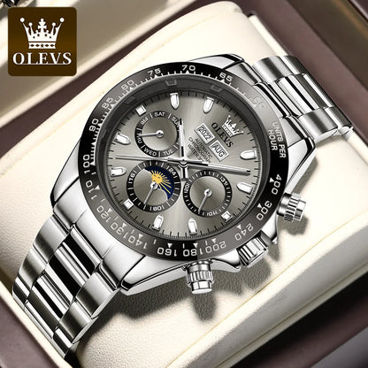 OLEVS 6654 Luxury Men’s Automatic Mechanical Watch Chronograph Waterproof