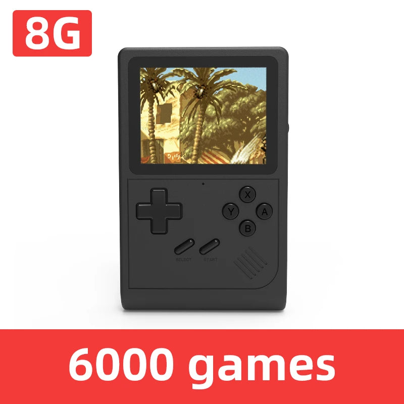 GB300 Portable Handheld Game Player 3.0 inch Screen TV Video Game Console AV Output Retro Game Console Built-in 8G 6000+ Games