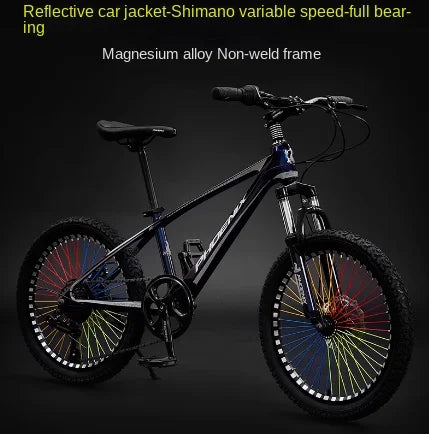FJ magnesium alloy luminous Ximano variable speed shock-absorbing full bearing mountain bike for young adults 22 inch road bikes