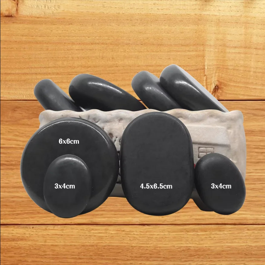 Tontin 20pcs Lava Basalt Massage Stones Set Round Spa Tool Stress Relief Therapy