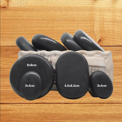 Tontin 20pcs Lava Basalt Massage Stones Set Round Spa Tool Stress Relief Therapy