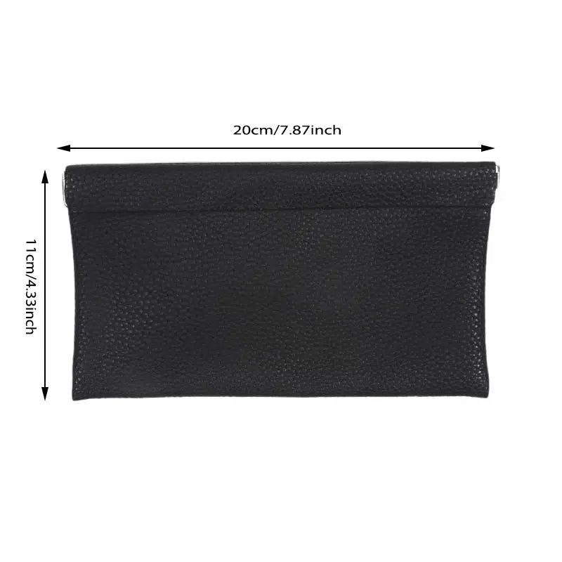 Self-Closing Long Wallet Artificial Leather Passport ID Cash Card Cable Holder