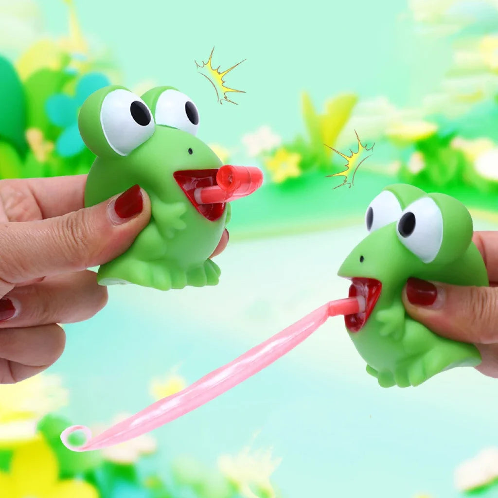 Funny Frog Dinosaur Squeeze Toy Creative Sticking Tongue Out Animal Sensory Toys For Kids Fidget Decompression Christmas Gifts
