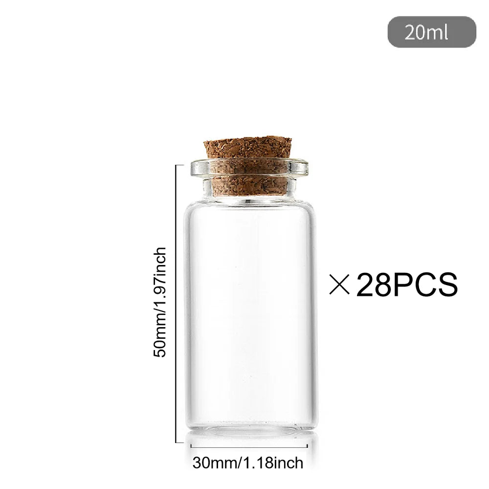 10/20/30ml Glass Bottles Cork Stoppers DIY Decoration Mini Glass Vials Cork Message Glass Bottle Vial Cork,Small Glass Bottles