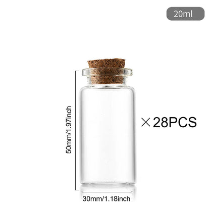 10/20/30ml Glass Bottles Cork Stoppers DIY Decoration Mini Glass Vials Cork Message Glass Bottle Vial Cork,Small Glass Bottles