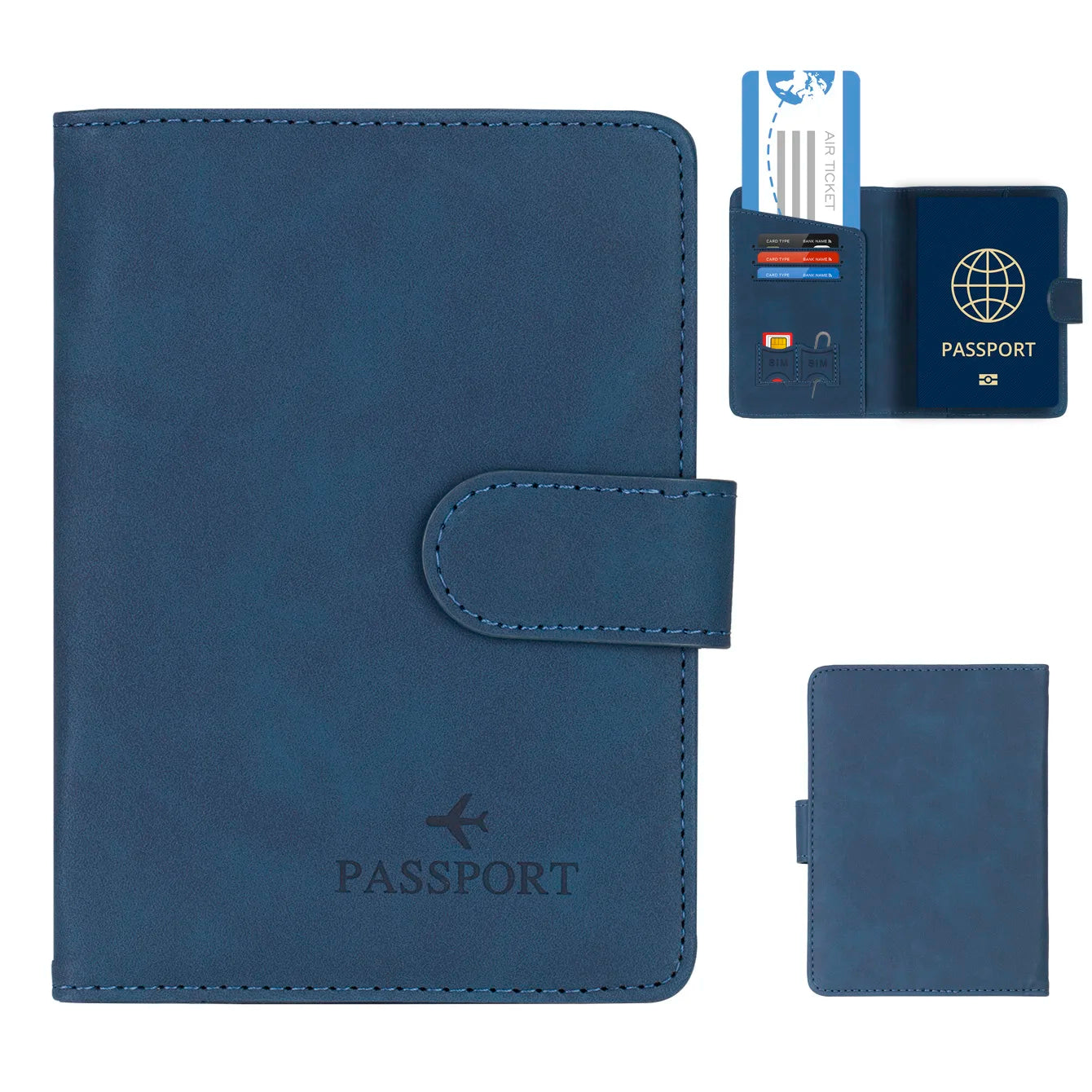 RFID Passport Holder Cover Wallet – Leather Travel Card Case for Men & Women