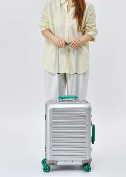 LIGHTGO Aluminum Magnesium Alloy Suitcase 20 Inch Carry On, TSA Lock Hardcase Business Travel Luggage