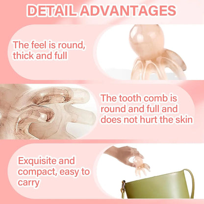 Resin Octopus Massage Comb Scalp Acupuncture GuaSha SPA Meridian Fatigue Relief