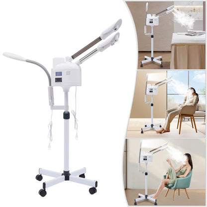 3-in-1 Facial Steamer with Hot & Cold Nozzle, LED Magnifying Lamp SPA Beauty Salon