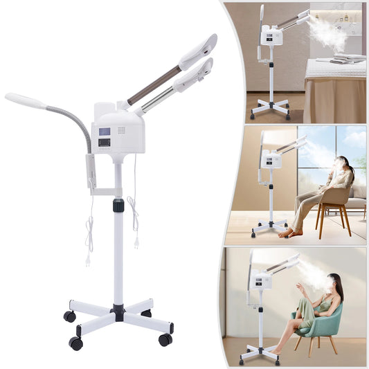 3-in-1 Facial Steamer with Hot & Cold Nozzle, LED Magnifying Lamp SPA Beauty Salon