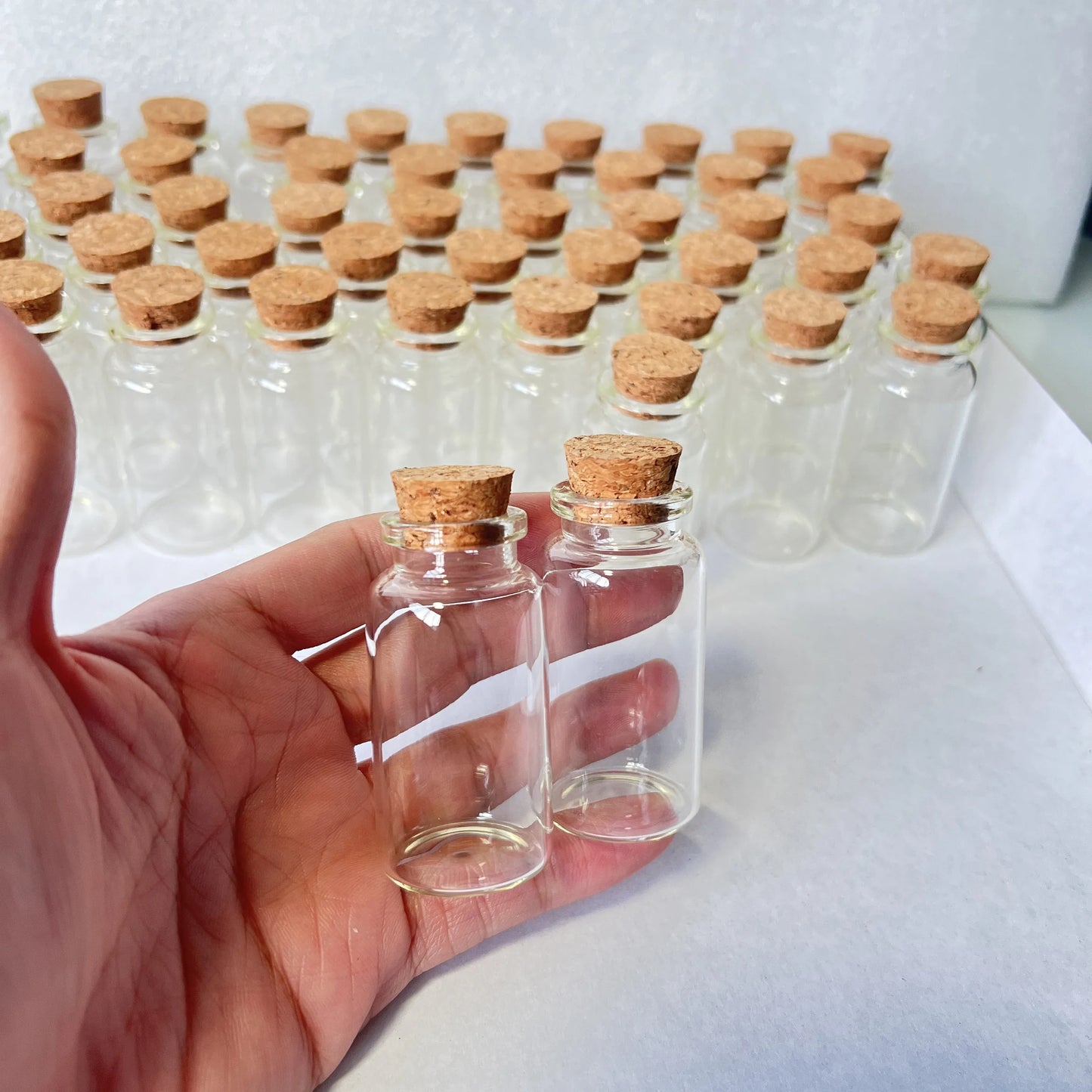 15/36/70 pcs 25ml Glass Bottles Cork Stopper Tiny Test Tube Jars Clear Mini Containers DIY Wedding Favors Wishing Bottles