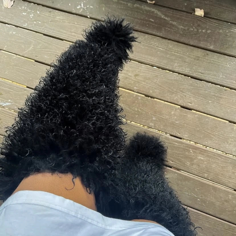 Women's Thigh High Mongolian Boots High Boots Winter New Fox Fur Snow Boots  Women's Boots Leg Warm Boots Non-Slip Soles