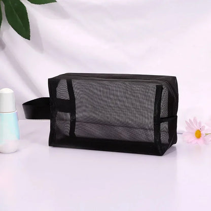 Heart Transparent Mesh Cosmetic & Toiletry Organizer Pouch – Portable Makeup & Essentials Bag for Women