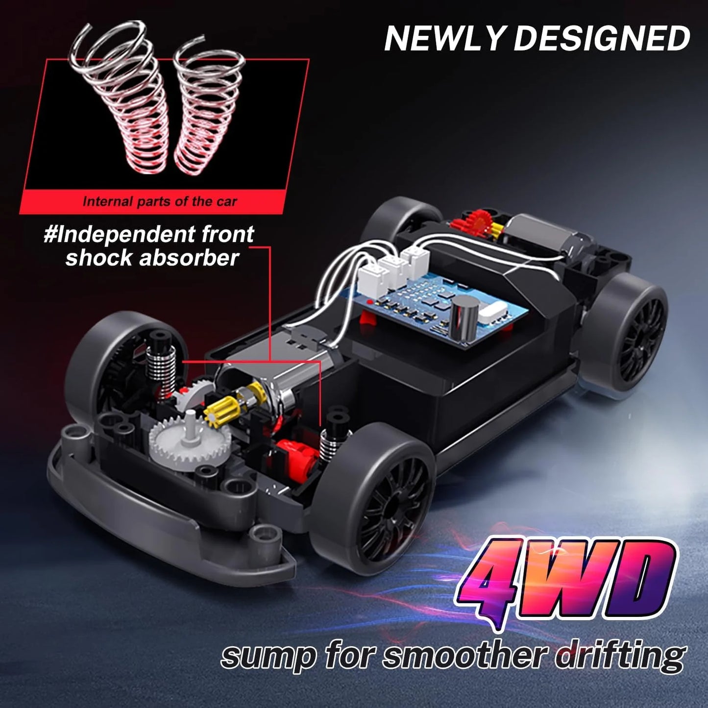 New RC Drift Car 4WD 1:24 Remote Control Car with LED Lights 2.4Ghz 20KM/H RC Car Extra Drifting Tires Racing Sport Vehicle Toys