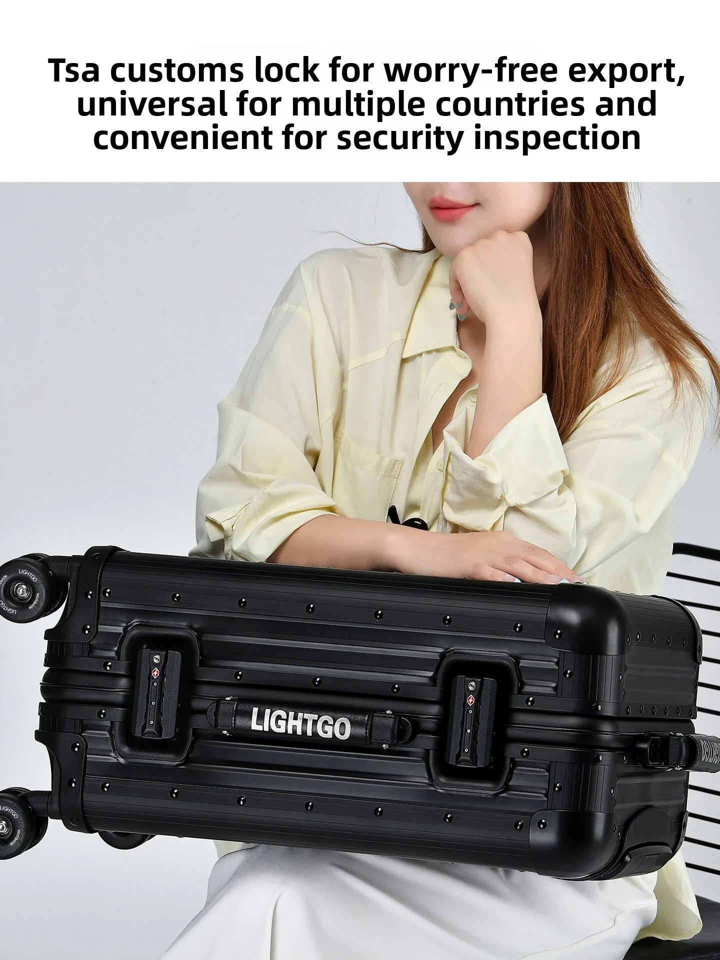 LIGHTGO Aluminum Magnesium Alloy Suitcase 20 Inch Carry On, TSA Lock Hardcase Business Travel Luggage