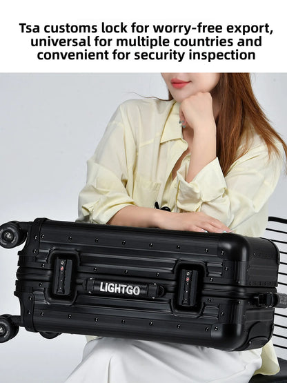 LIGHTGO Aluminum Magnesium Alloy Suitcase 20 Inch Carry On, TSA Lock Hardcase Business Travel Luggage