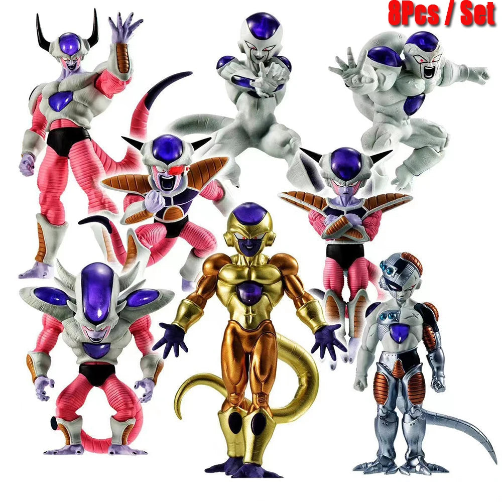 Hot 8pcs Dragon Ball Z Frieza Freezer  Anime Figures Figurine Pvc Statue Model Doll Collection Decoration toys