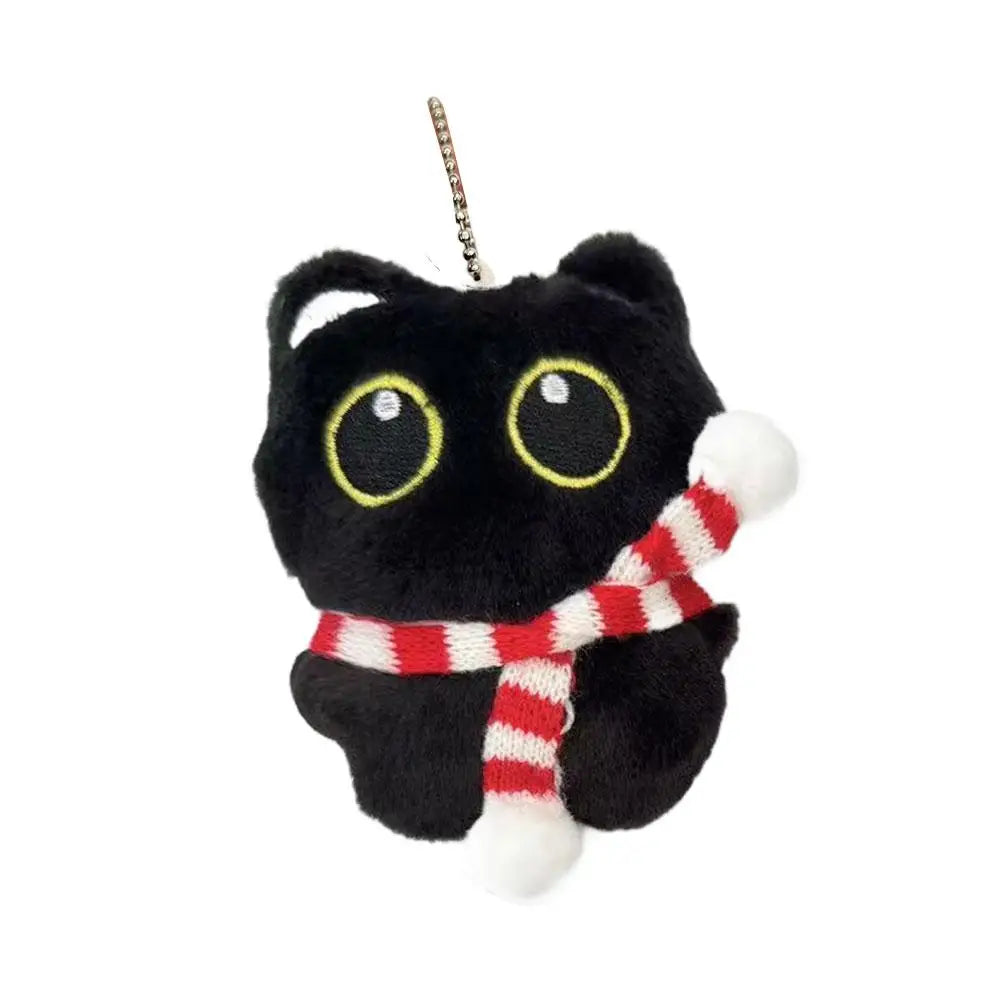 Cute Black Cat Plush Doll Pendant Toy Cartoon Soft Plush Toy Keychain Car Key Backpack Bag Decoration Kawaii Gift For Boys Girls