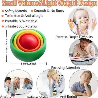 Fidget Toys Kids Spinner Gyro Ball Infinite Flip Decompression Sensory Toy ADHD Autism Stress Relief Toys Party Favors Gift