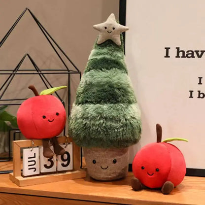 The latest Christmas tree safety fruit figurine Kawaii stuffed plush toy figurine cartoon anime cute gift fun doll Christmas