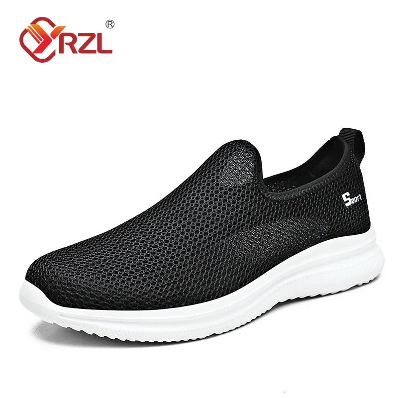 YRZL Men's Sneakers Breathable Unisex Casual Shoes Outdoor Non-Slip Mesh Loafers Walking Lightweight Fashion Male Tennis Shoes