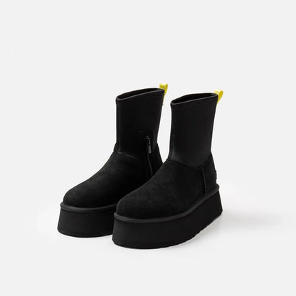 Brown Shoes for Women Black Round Toe Chunky Sock Suede Womens Snow Boots Platform Boot Female Gothic Sale Chic and Elegant Hot