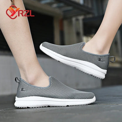 YRZL Men's Sneakers Breathable Unisex Casual Shoes Outdoor Non-Slip Mesh Loafers Walking Lightweight Fashion Male Tennis Shoes