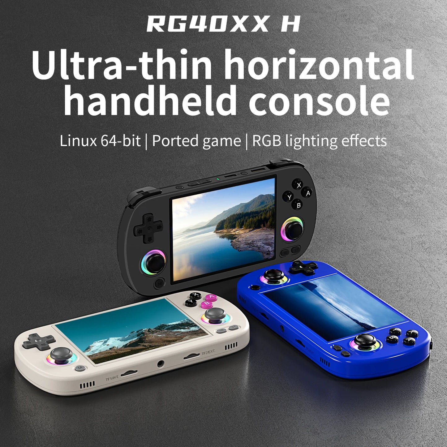 ANBERNIC RG40XX H Handheld Game Console Linux 64-bit System 4.0 inch IPS 3200mAh Retro Video Gaming Console 64G 5000+ Games Gift