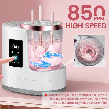 3 IN 1 Electric Makeup Brush Cleaner Machine With Makeup Brush Dryer-Holder-Portable Automatic USB Cosmetic Brushes Cleaner Tool