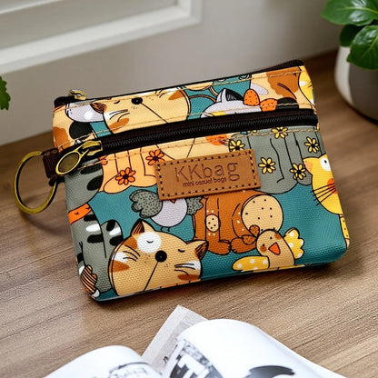 Cute Animals Cartoon Wallet – Small Zipper Coin Purse for Women & Students