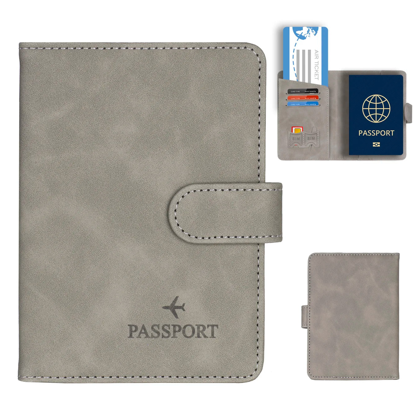 RFID Passport Holder Cover Wallet – Leather Travel Card Case for Men & Women