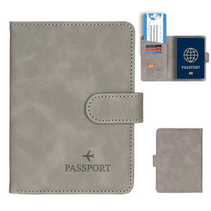 RFID Passport Holder Cover Wallet – Leather Travel Card Case for Men & Women