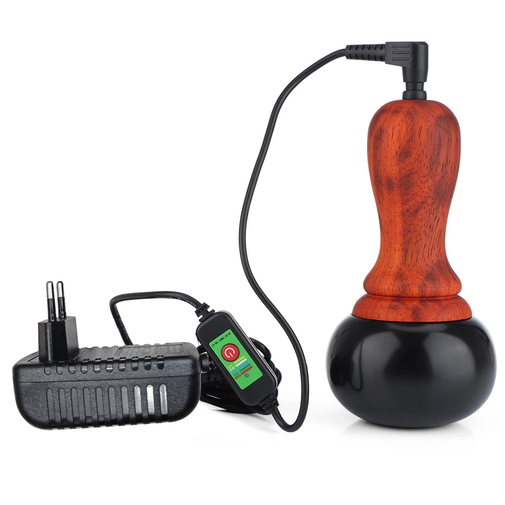 Hot Stone Vibration Massager Guasha Bianstone Spa Tool Muscle Relaxation Therapy