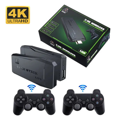 M8 4K Retro Game Console - 64GB HDMI TV Stick with 10,000+ Preloaded Games & Dual Wireless Controllers for PS1, N64, Dreamcast
