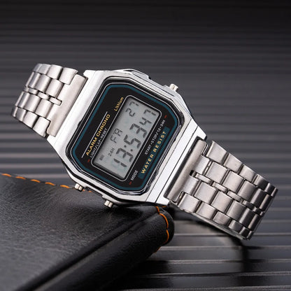 2025 Digital LED Sports Watch Men Women Waterproof Gold Casual Wristwatch